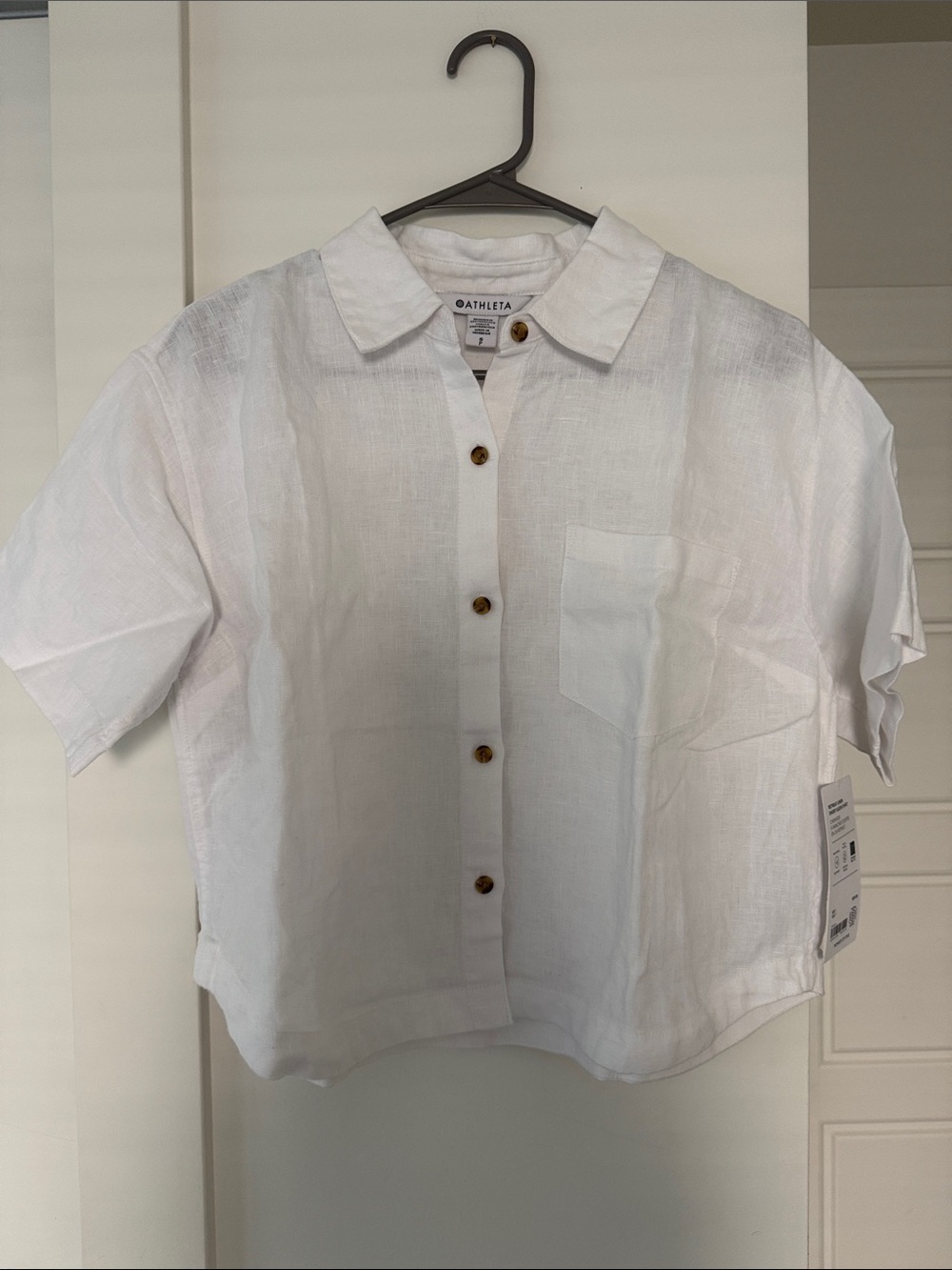 Athleta Retreat Linen Short Sleeve Shirt